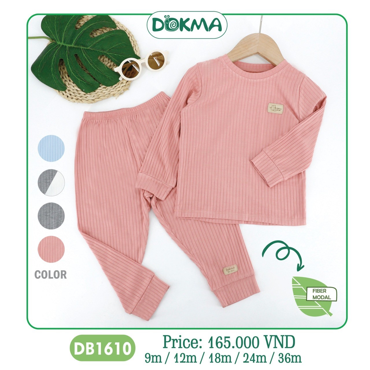 Dokma-Bộ DT cài vai len tăm DB1610 hồng 24-36M