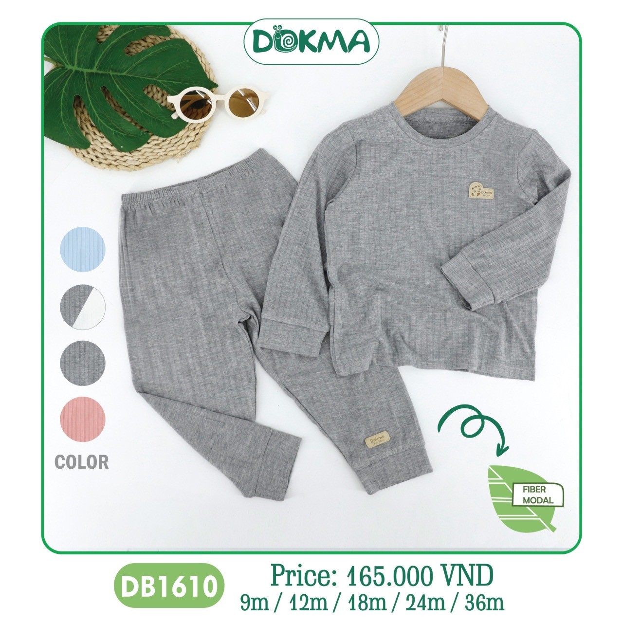 Dokma-Bộ DT cài vai len tăm DB1610 ghi 24-36M