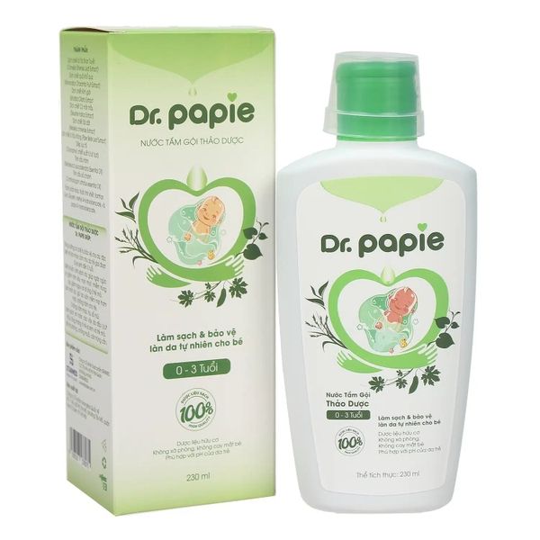 Nước tắm gội thảo dược Dr.Papie Việt 230ml 0-3Y