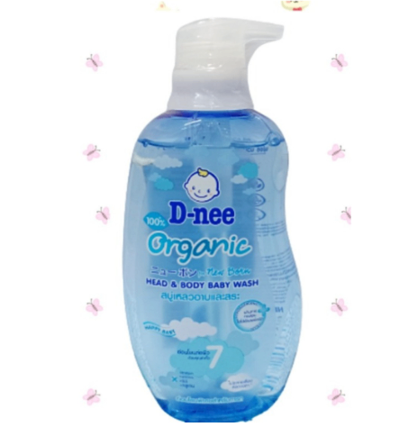 Sữa tắm gội Dnee Organic Thái xanh dương 380ml 0M+