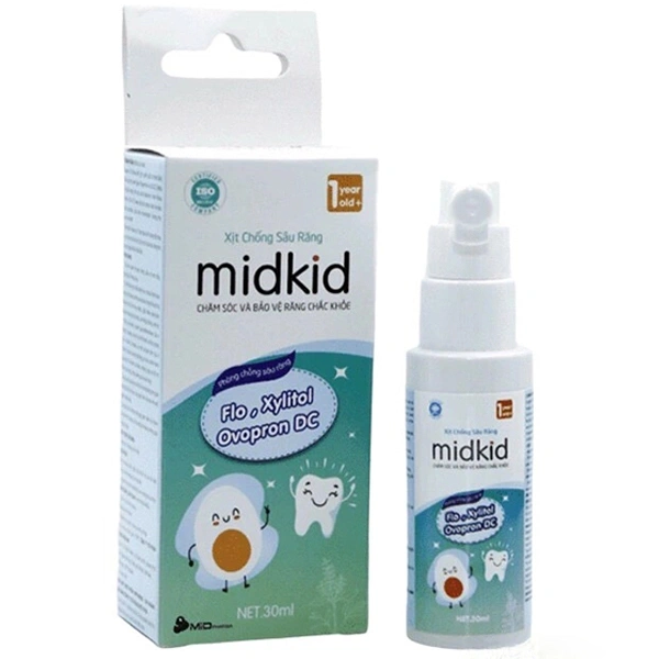 Xịt chống sâu răng Midkid xanh 1Y+