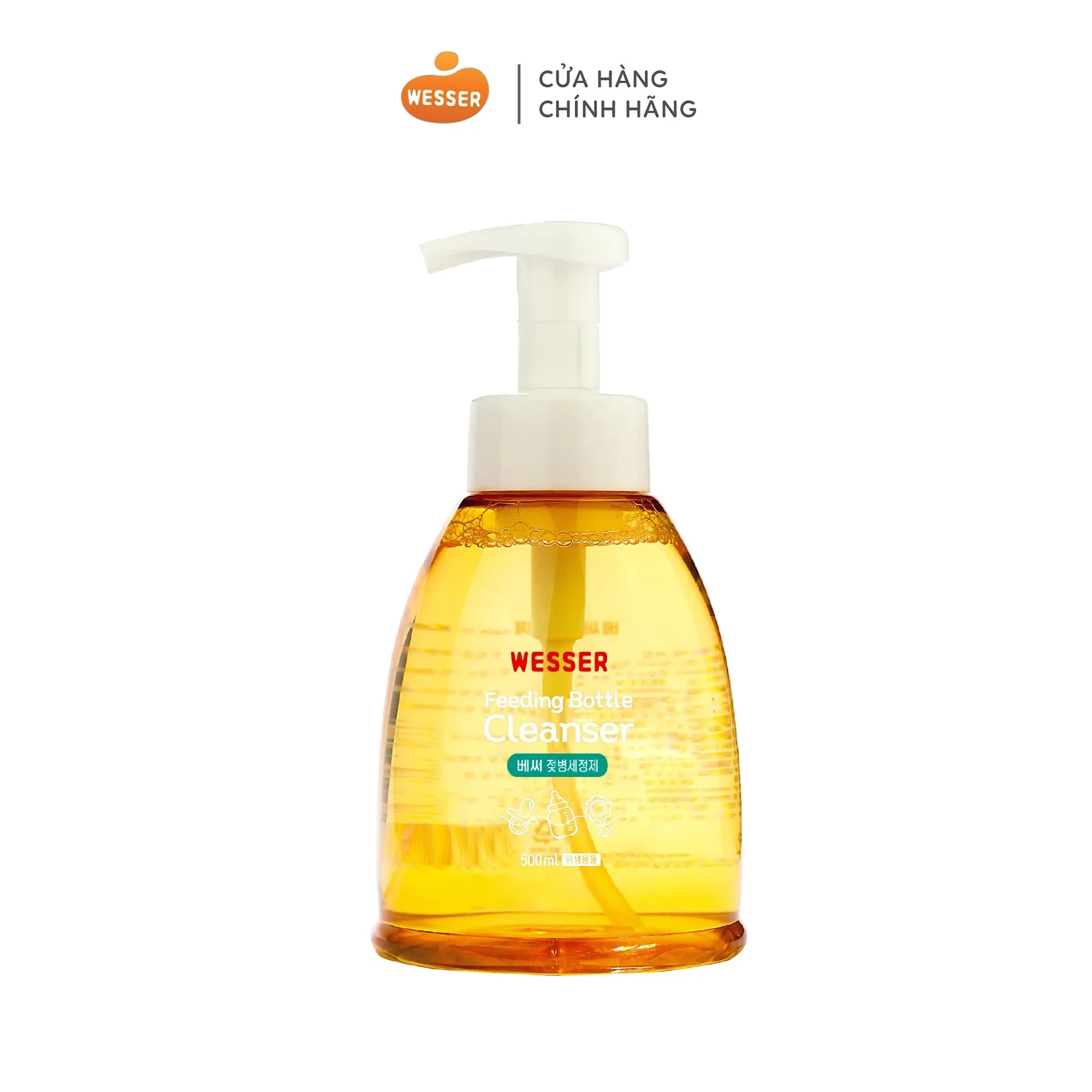 Nước rửa bình Wesser Hàn chai 500ml 0M+