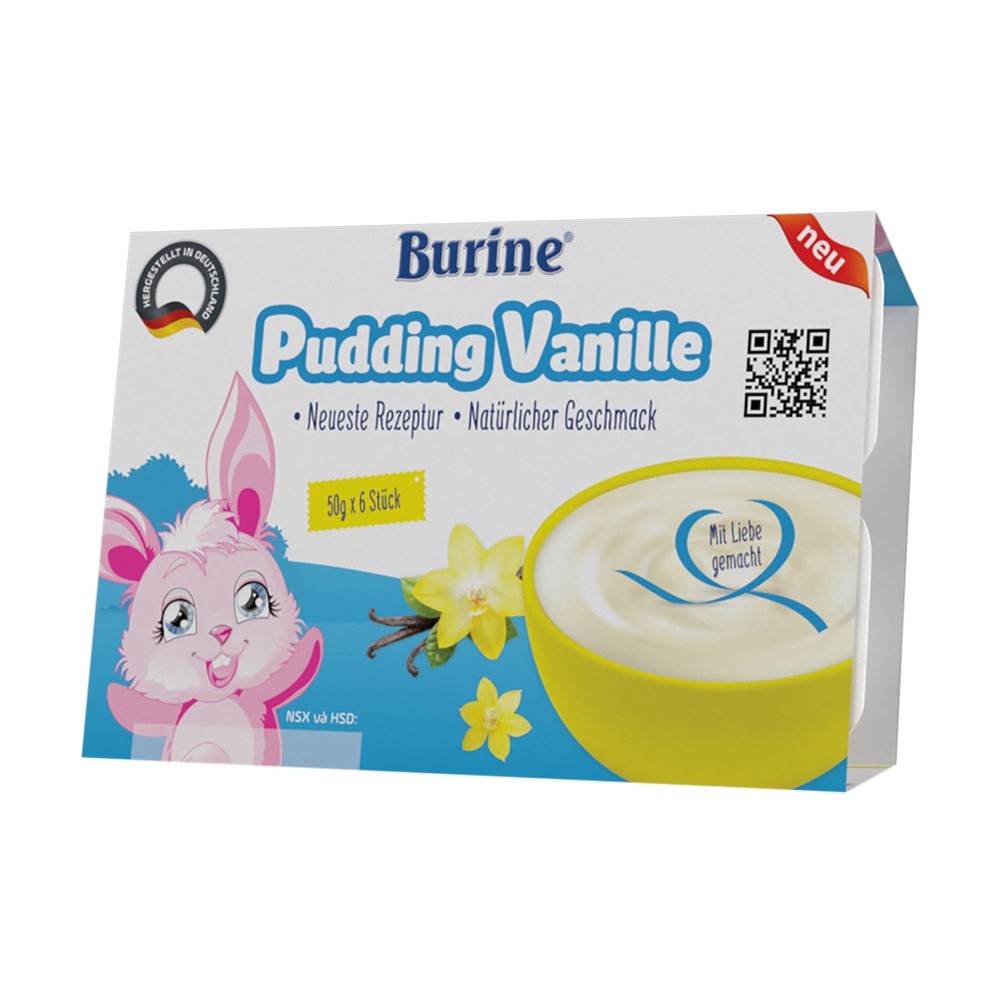 Pudding Burine Đức vị vani 6x50g 6M+