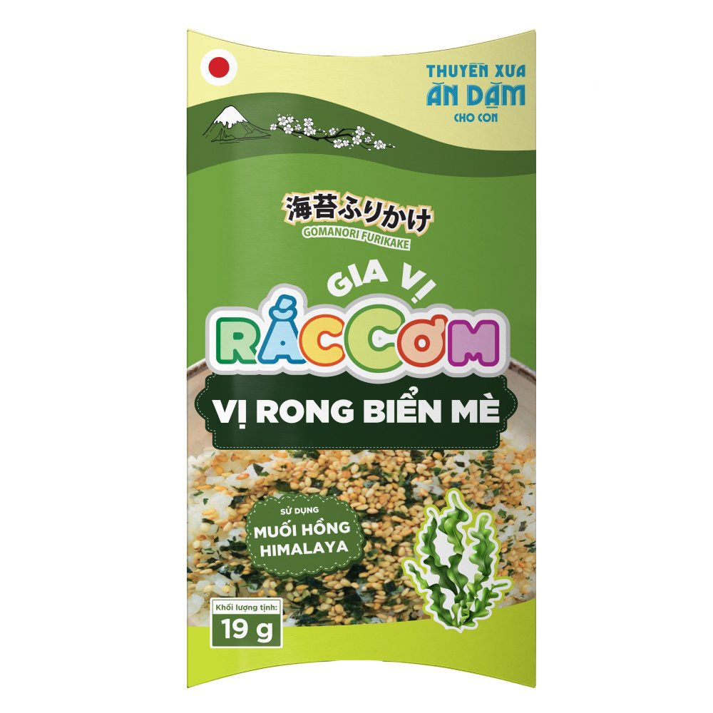 Gia vị rắc cơm Thuyền xưa vị rong biển mè đen 19g 12M+