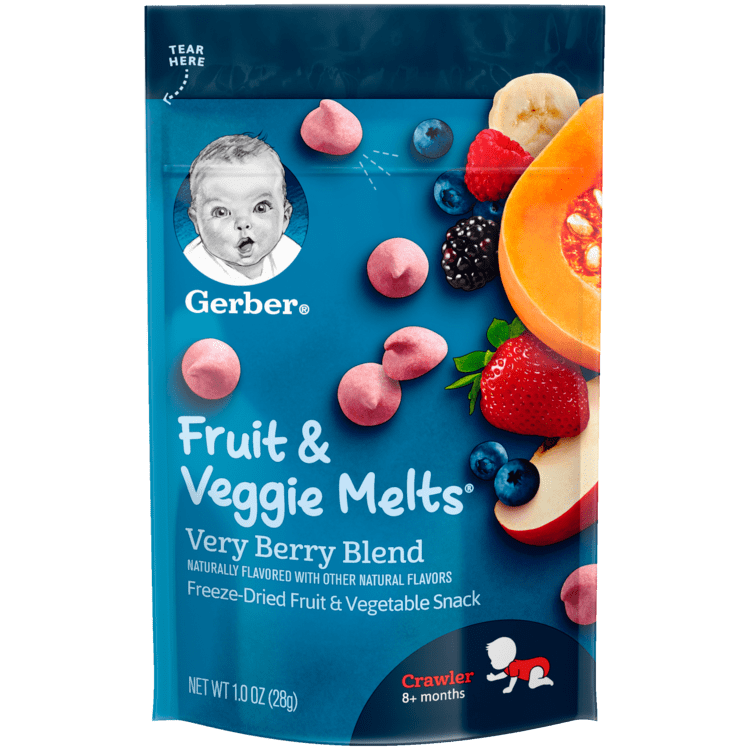 Sữa chua khô Gerber Mỹ mix vị hoa quả 28g (8M+)