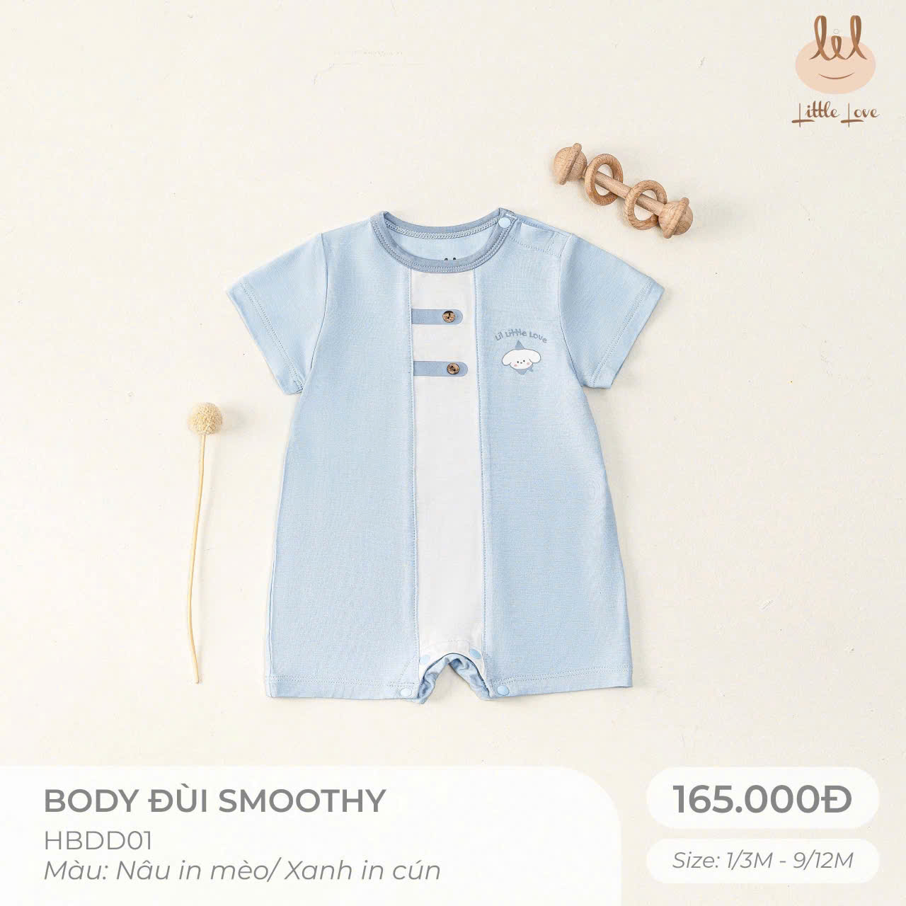 Body đùi Swoothy Little Love xanh in cún