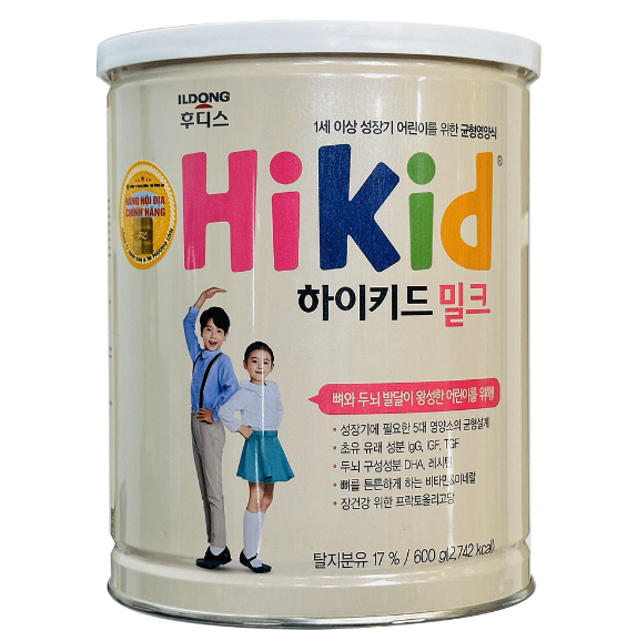 Sữa Hikid Hàn Quốc vani 600g (1-9y)