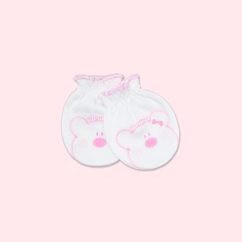 Mio-Set bao tay trắng gấu hồng