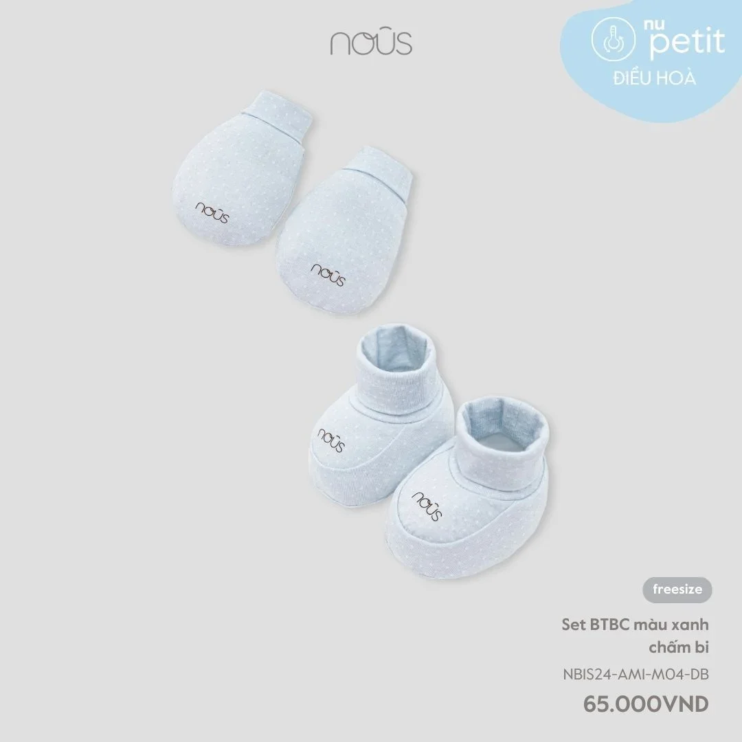 Nous -Set BTBC màu xanh chấm bi