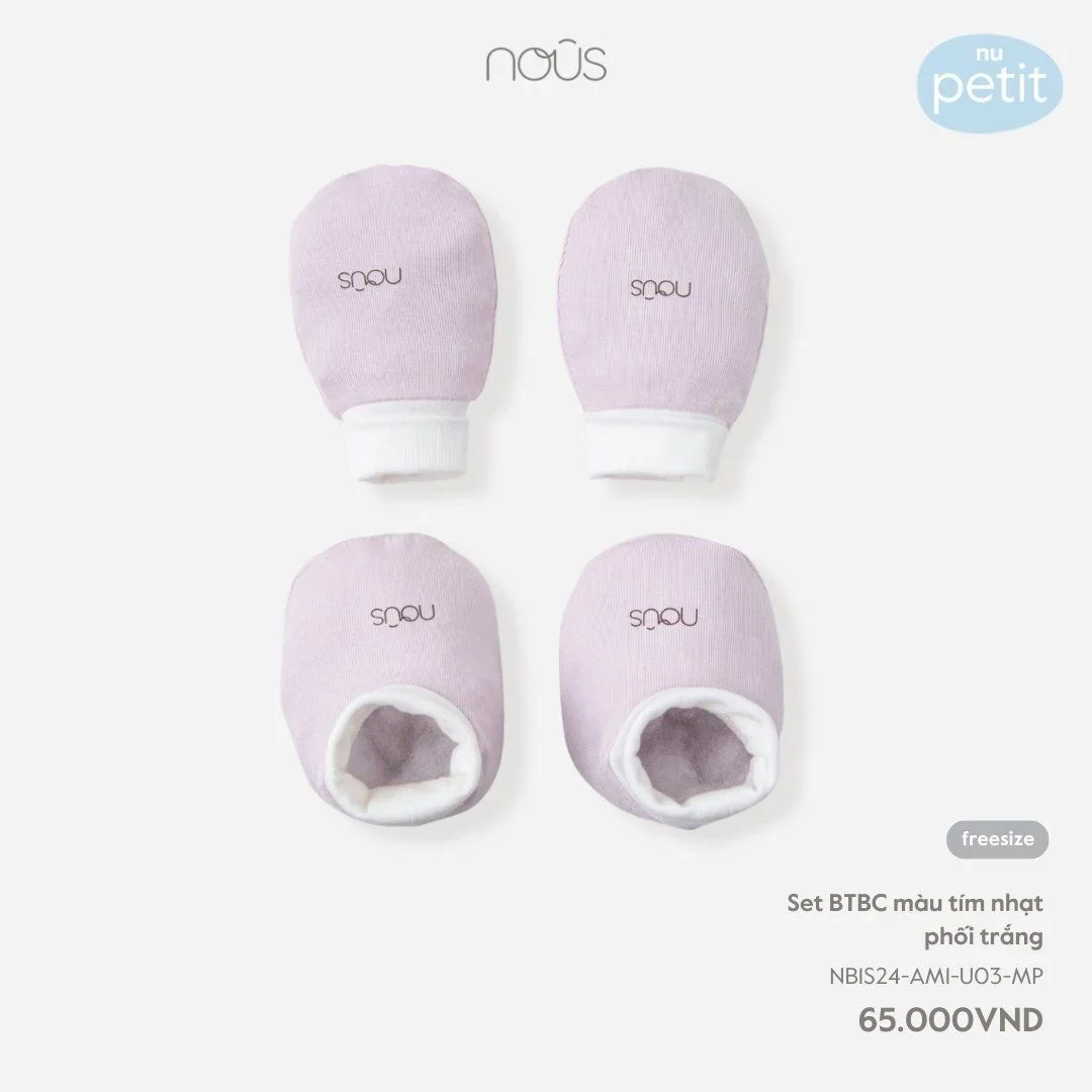 Nous -Set BTBC màu tím nhạt phối trắng