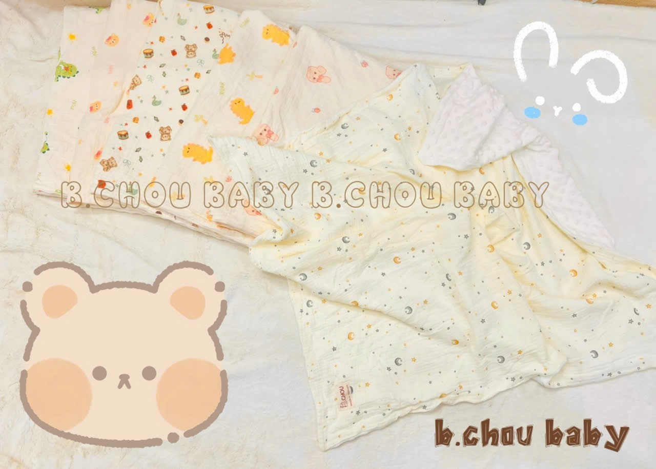Chăn muslin hạt đậu B.chou Việt 95x105cm