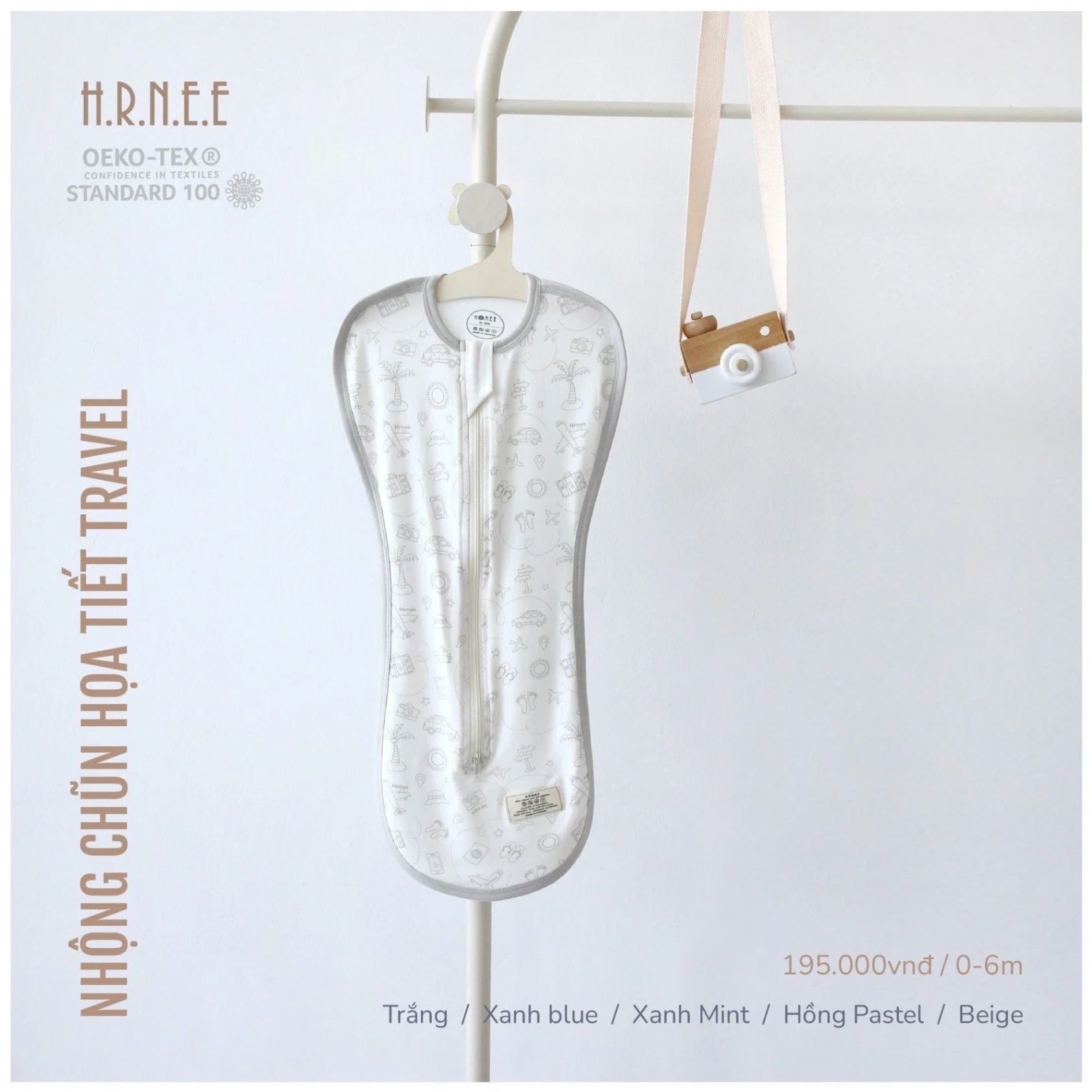 Hrnee-Nhộng họa tiết ô tô trắng