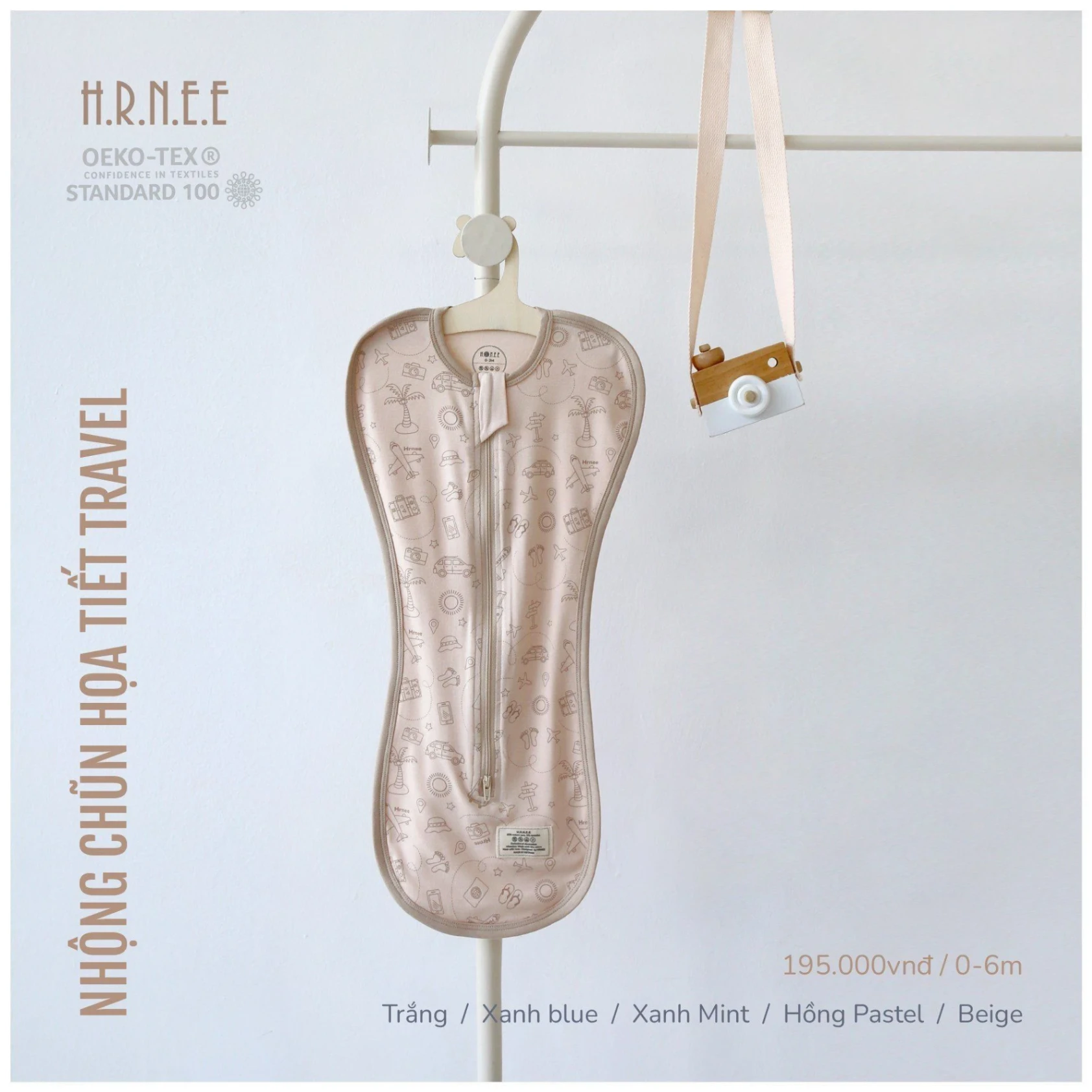 Hrnee-Nhộng họa tiết ô tô be
