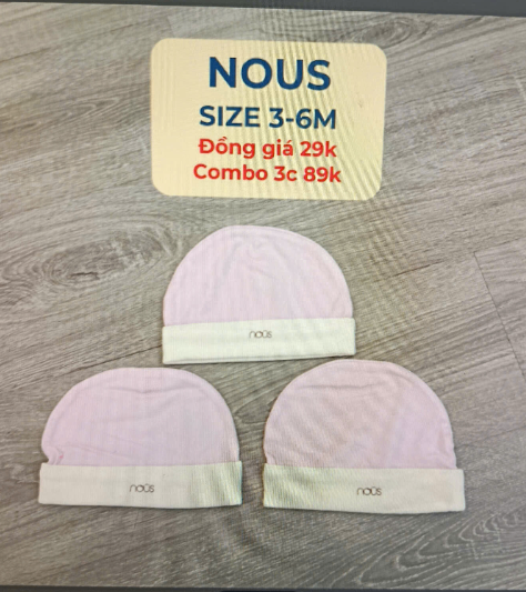 NOUS- Mũ sơ sinh tròn tím nhạt